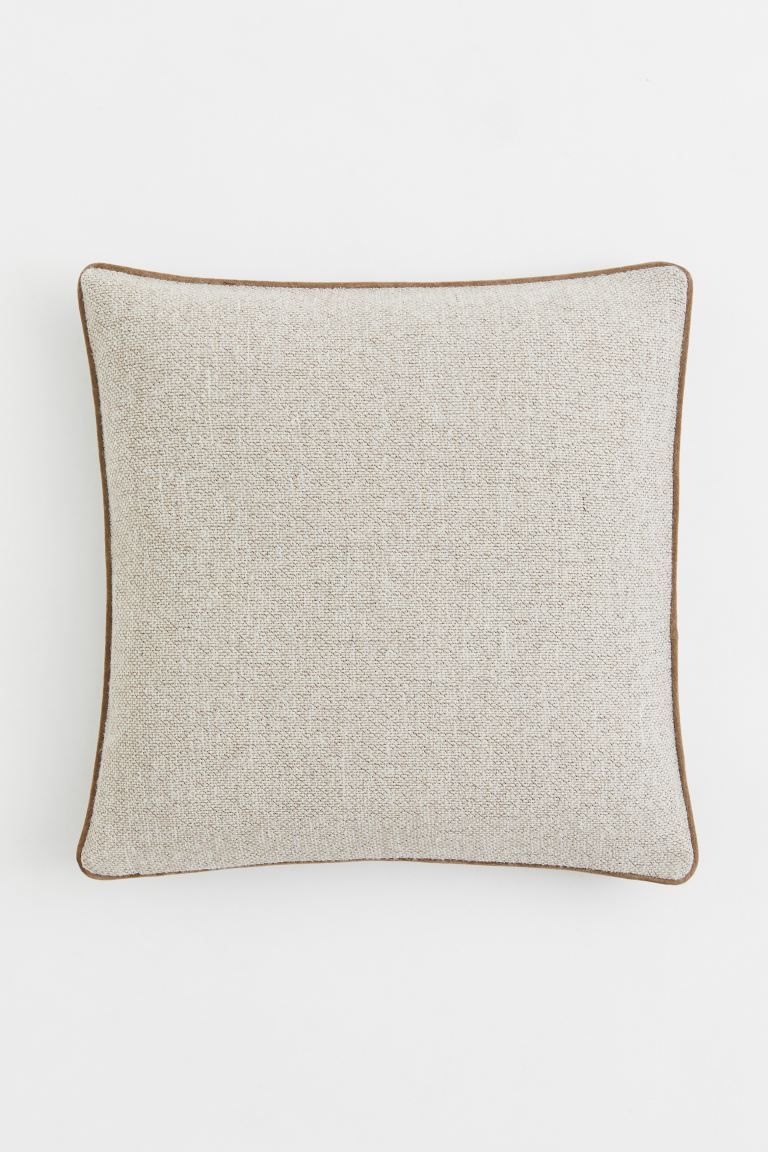 Canvas Cushion Cover - Light beige melange - Home All | H&M US | H&M (US)