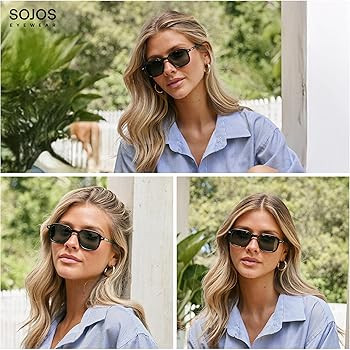 SOJOS Acetate Square Polarized Sunglasses Women Men Retro Handmade Rectangular Lightweight Sun gl... | Amazon (US)