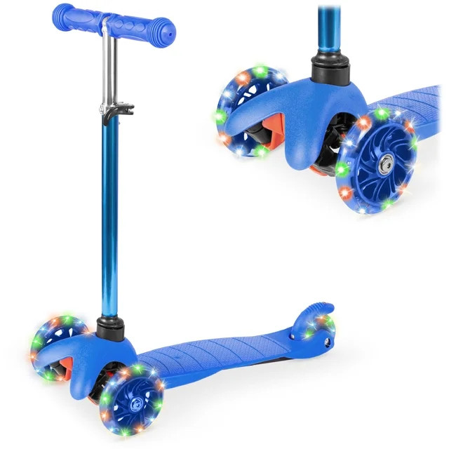 Best Choice Products Kids Mini Scooter w/ Light-Up Wheels and Height Adjustable T-Bar, Blue | Walmart (US)