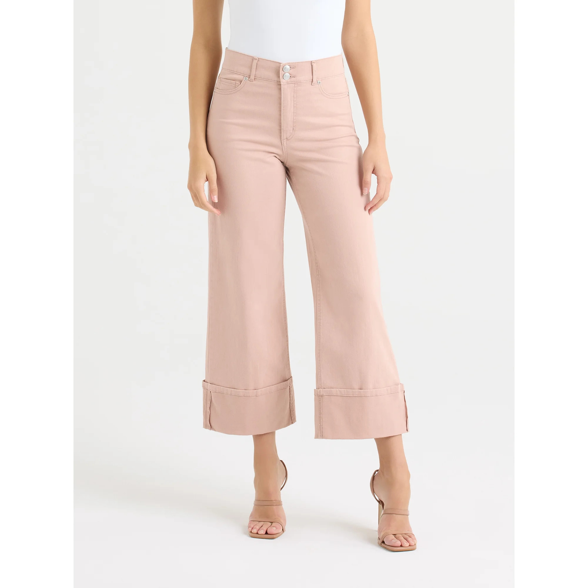 Sofia by Sofia Vergara Women's and Women's Plus Margot Wide Crop Super High Rise Jeans, 27" Insea... | Walmart (US)