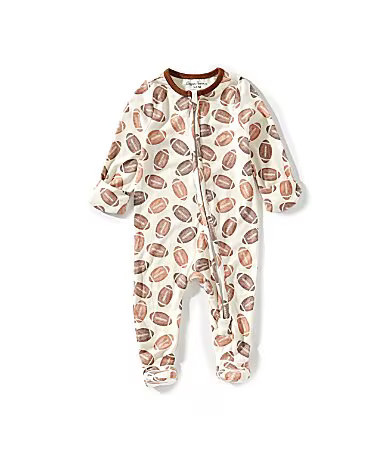 Copper Pearl Baby Boys Blitz Football Print Long Sleeve Zip Front Footie - 0/3 Months | Dillard's