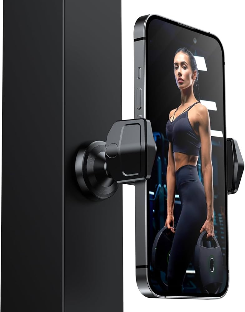 Gym Magnetic Phone Holder, 360° Rotatable Magnet Phone Holder for Gym Workout-Record, [N55 Super... | Amazon (US)