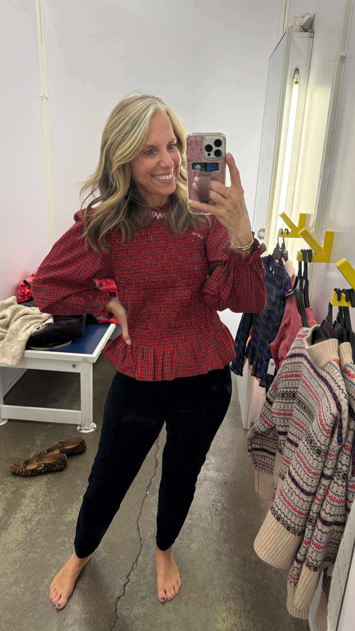 Cute casual holiday party style. Wearing 4 pants/small top (could size down)

#LTKOver40 #LTKSaleAlert #LTKCyberWeek