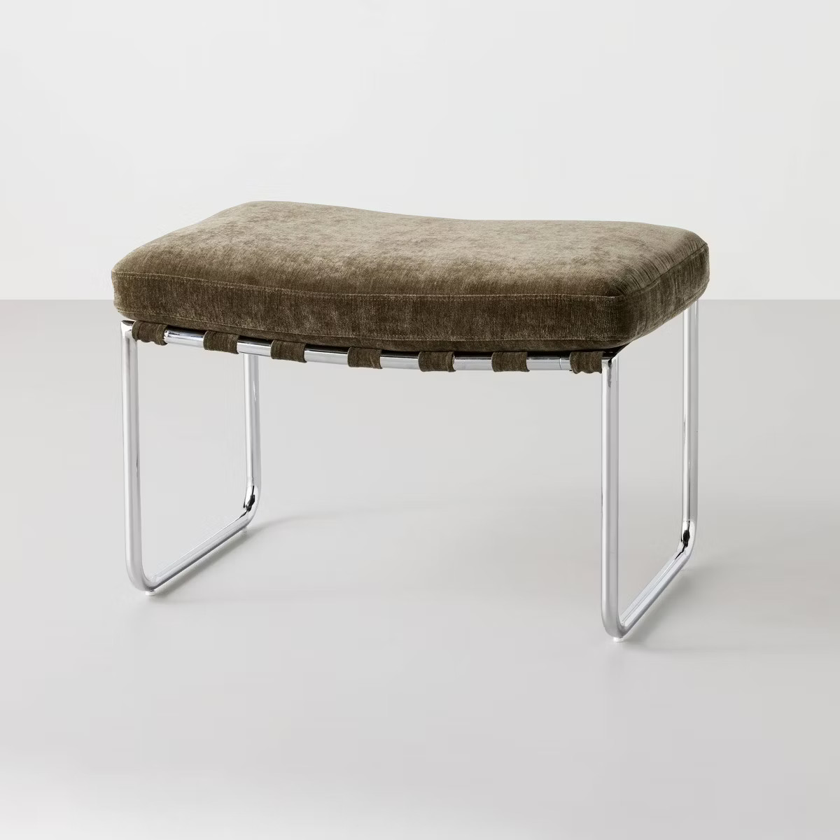 Modern Ottoman with Chrome Frame - Hearth & Hand™ with Magnolia | Target