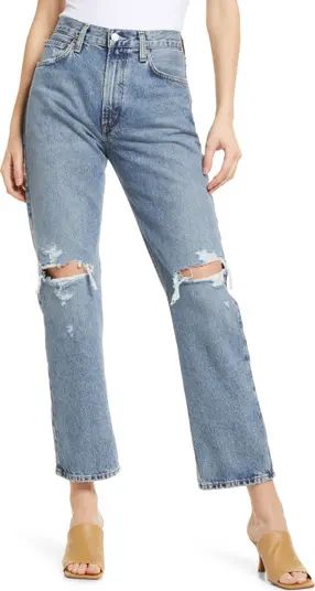 Mia Ripped Straight Leg Organic Cotton Jeans | Nordstrom