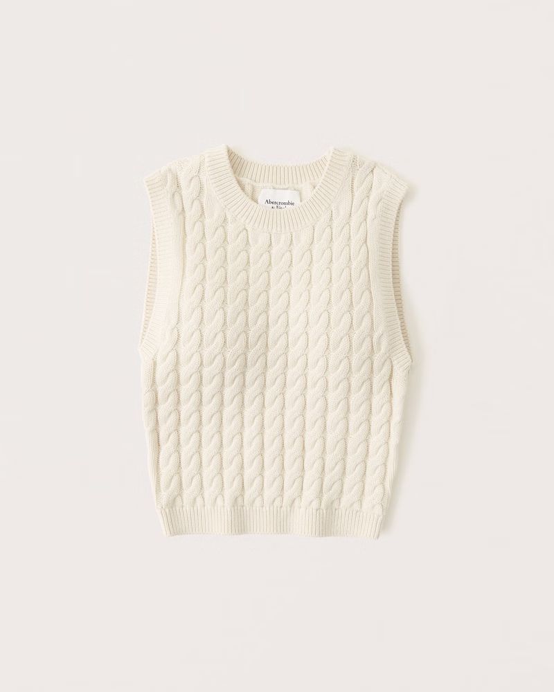 Slim Cropped Crew Sweater Vest | Abercrombie & Fitch (US)