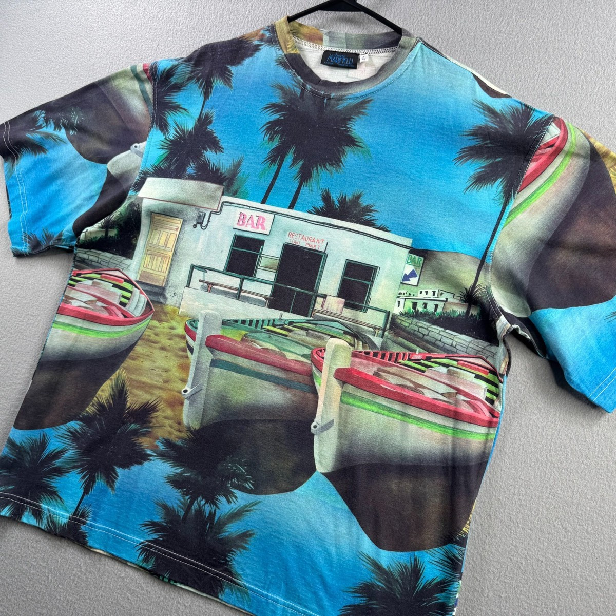 Vintage Umberto Marinelli Shirt Mens Large Oversized All Over Print Art T Italy | eBay | eBay US