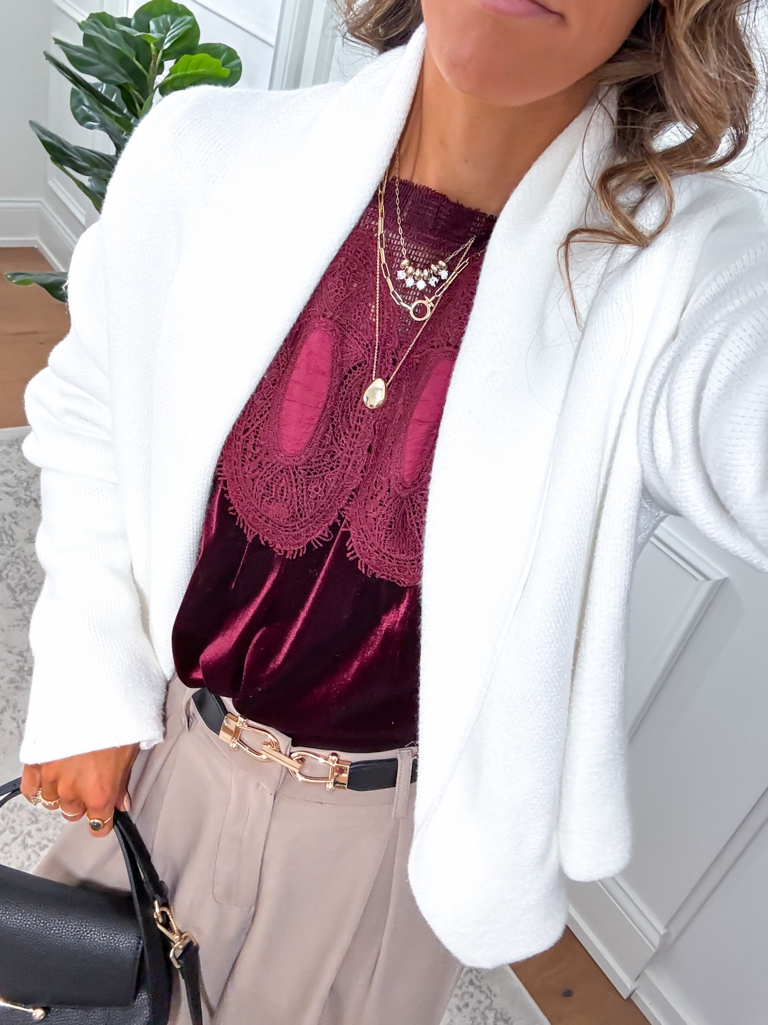 Wearing a size small top and size xsmall work pants. Waist is elastic. 

Holiday workwear | work top | trousers | Christmas outfit | holiday outfit | church outfit | work pants | cyber week | black Friday 

#LTKWorkwear #LTKHoliday #LTKCyberWeek