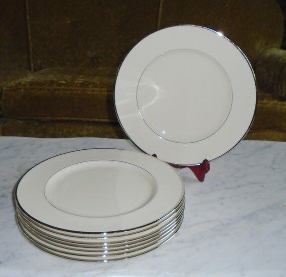 8 Lenox Montclair Ivory Platinum 10 3/8 inch Dinner Plates | Etsy (US)