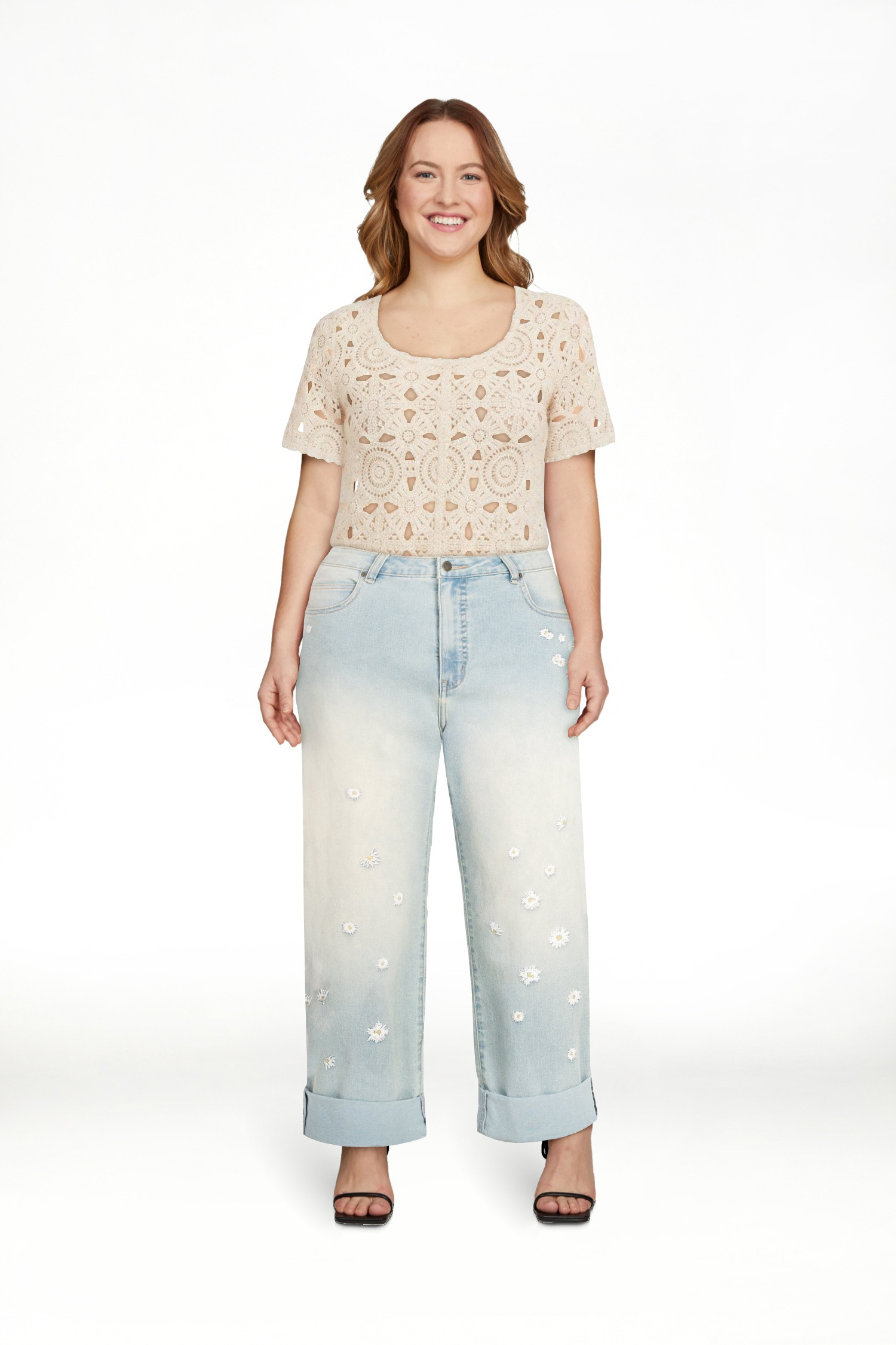 Jessica Simpson Women's Zinnia Wide Leg Boyfriend Jeans, Sizes 2-16 | Walmart (US)