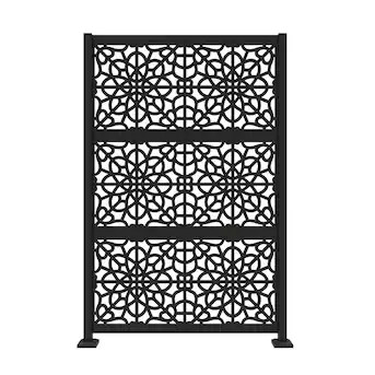 Freedom 4-1/4-in x 6-1/2-ft Fretwork Black Aluminum/Polypropylene Privacy Screen Panel Kit | Lowe's