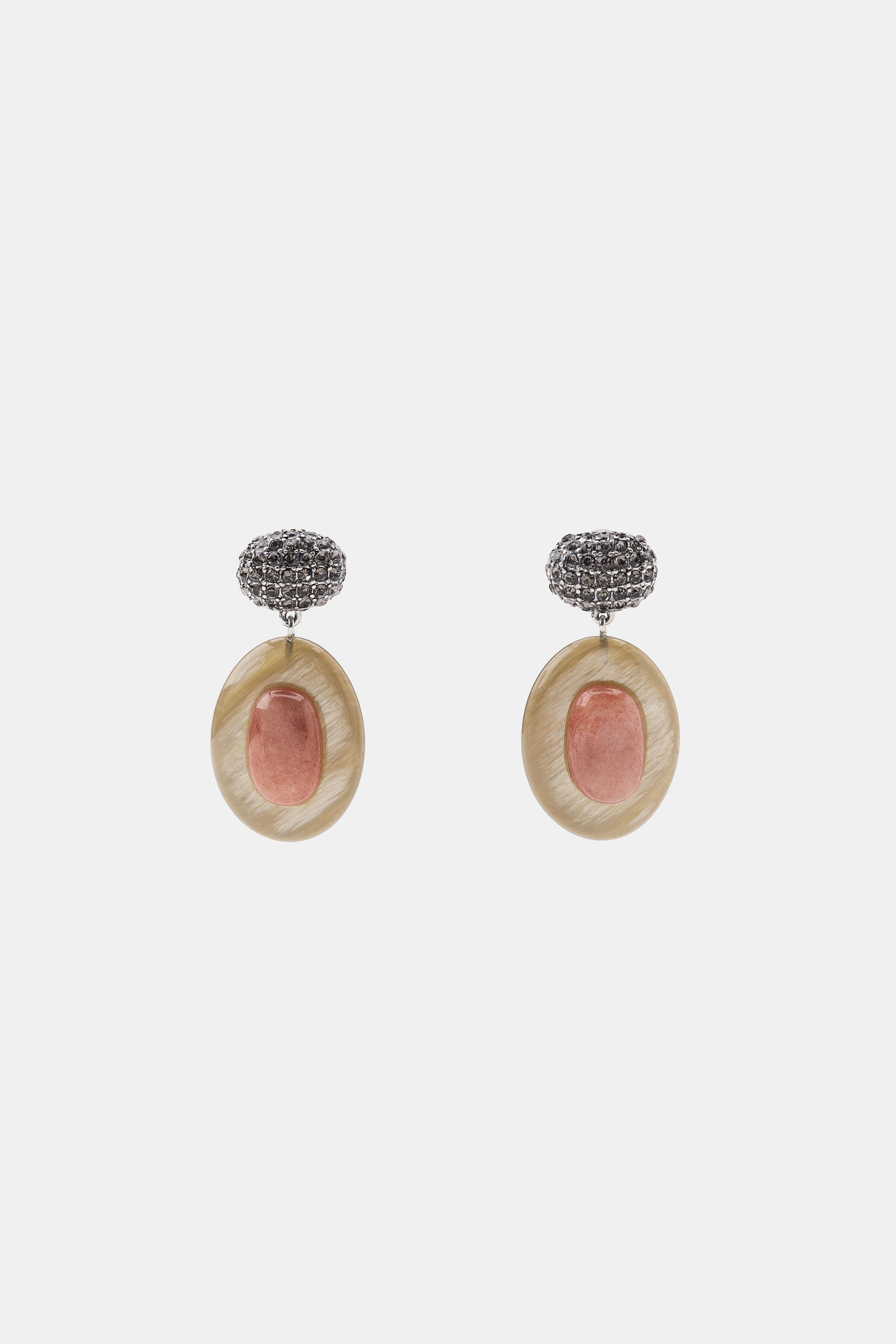 SHINY STONE EARRINGS | Zara UK