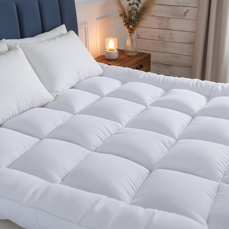4AS Supersoft Mattress Topper Kingsize Bed - 1100 GSM Microfibre Filling 4 Inch (10cm) ExtraThick... | Amazon (UK)