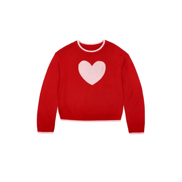 Way to Celebrate Toddler Girl Valentines Day Sweater, Sizes 12M-5T | Walmart (US)