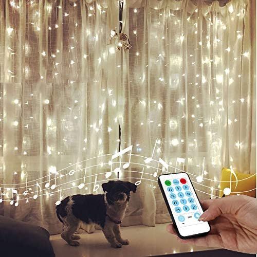 String Lights Curtain,USB Powered Fairy Lights for Bedroom Wall Wedding Party Valentines Day Deco... | Amazon (US)