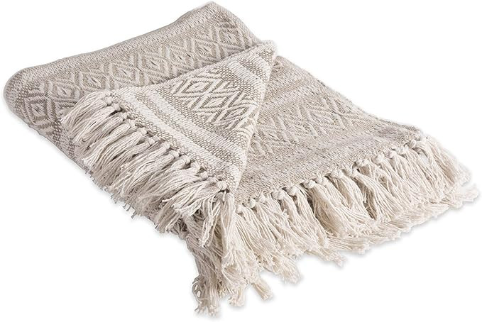 DII Rustic Farmhouse Cotton Adobe Stripe Blanket Throw with Fringe For Chair, Couch, Picnic, Camp... | Amazon (US)