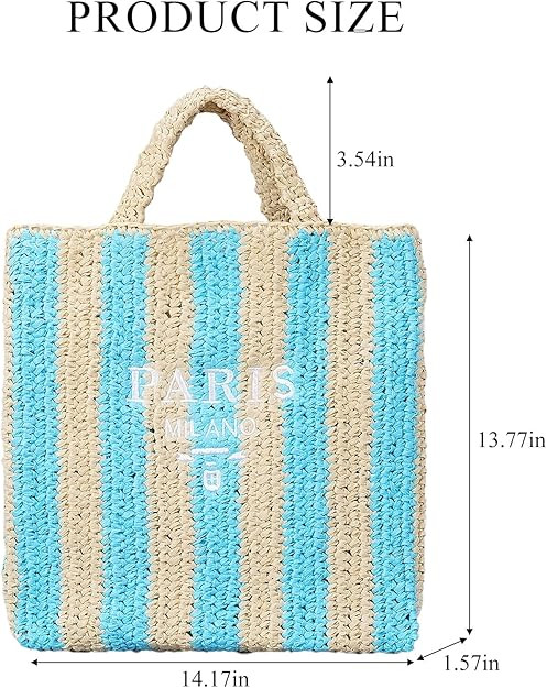 Straw Beach Bag for Women Summer Woven Tote Bag Packable Straw Purses and Handbags for Vacation H... | Amazon (US)
