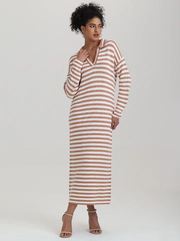 Raya: Stripe Polo Cotton Dress | 525 America