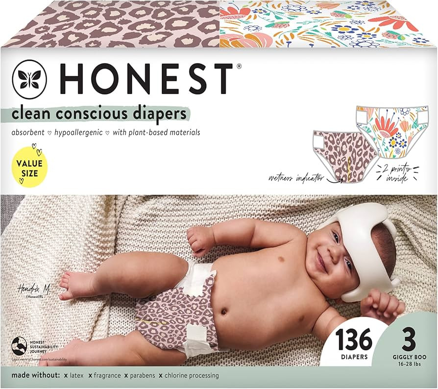 The Honest Company Clean Conscious Diapers | Plant-Based, Sustainable | Wild Thang + Flower Power... | Amazon (US)