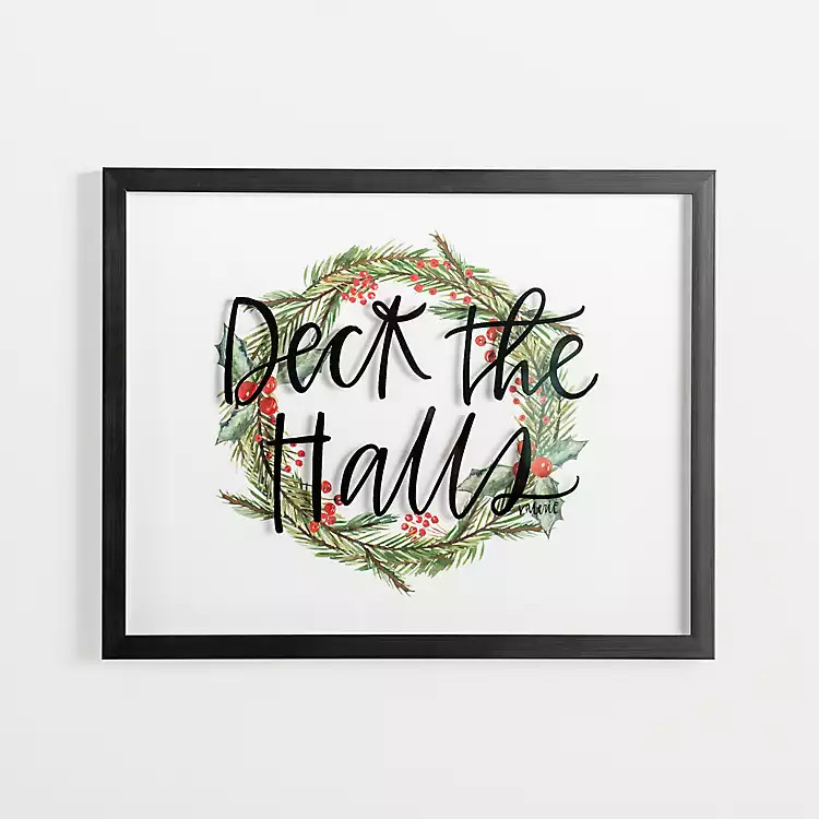 Deck the Halls Wreath Framed Wall Plaque | Kirkland's Home