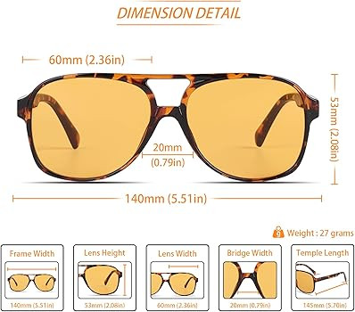 Freckles Mark Vintage Retro 70s Sunglasses for Women Men Classic Large Square Aviator Trendy Glas... | Amazon (US)