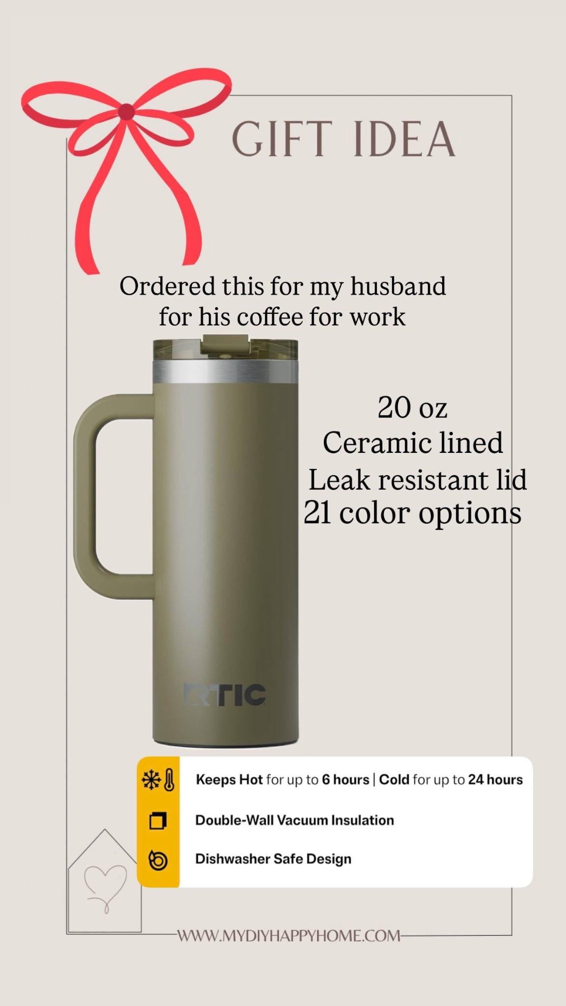 Ceramic lined mug
20 oz
Over 20 colors 

#LTKGiftGuide #LTKHoliday #LTKFindsUnder50