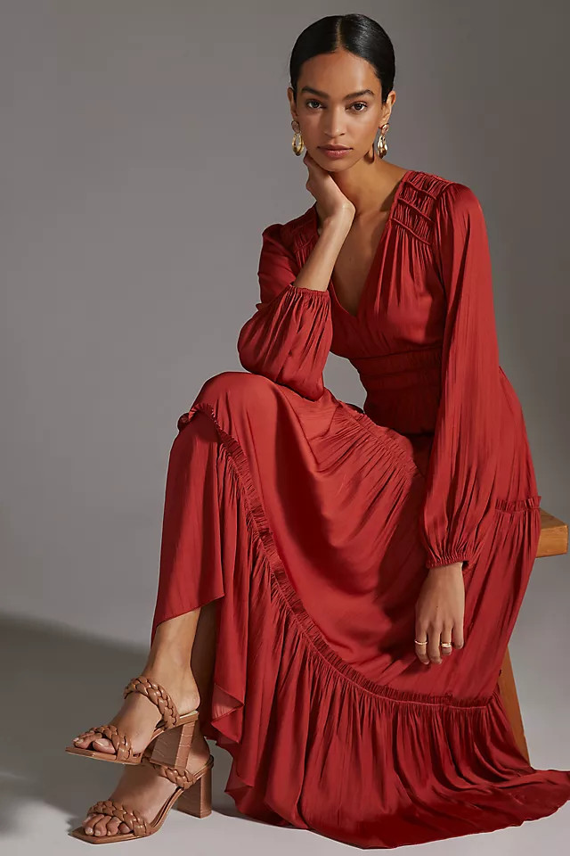 V-Neck Tiered Maxi Dress | Anthropologie (US)