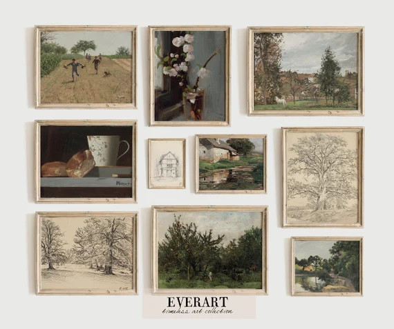 Spring Farmhouse Gallery Wall Print Set  10 Printable Vintage - Etsy | Etsy (US)