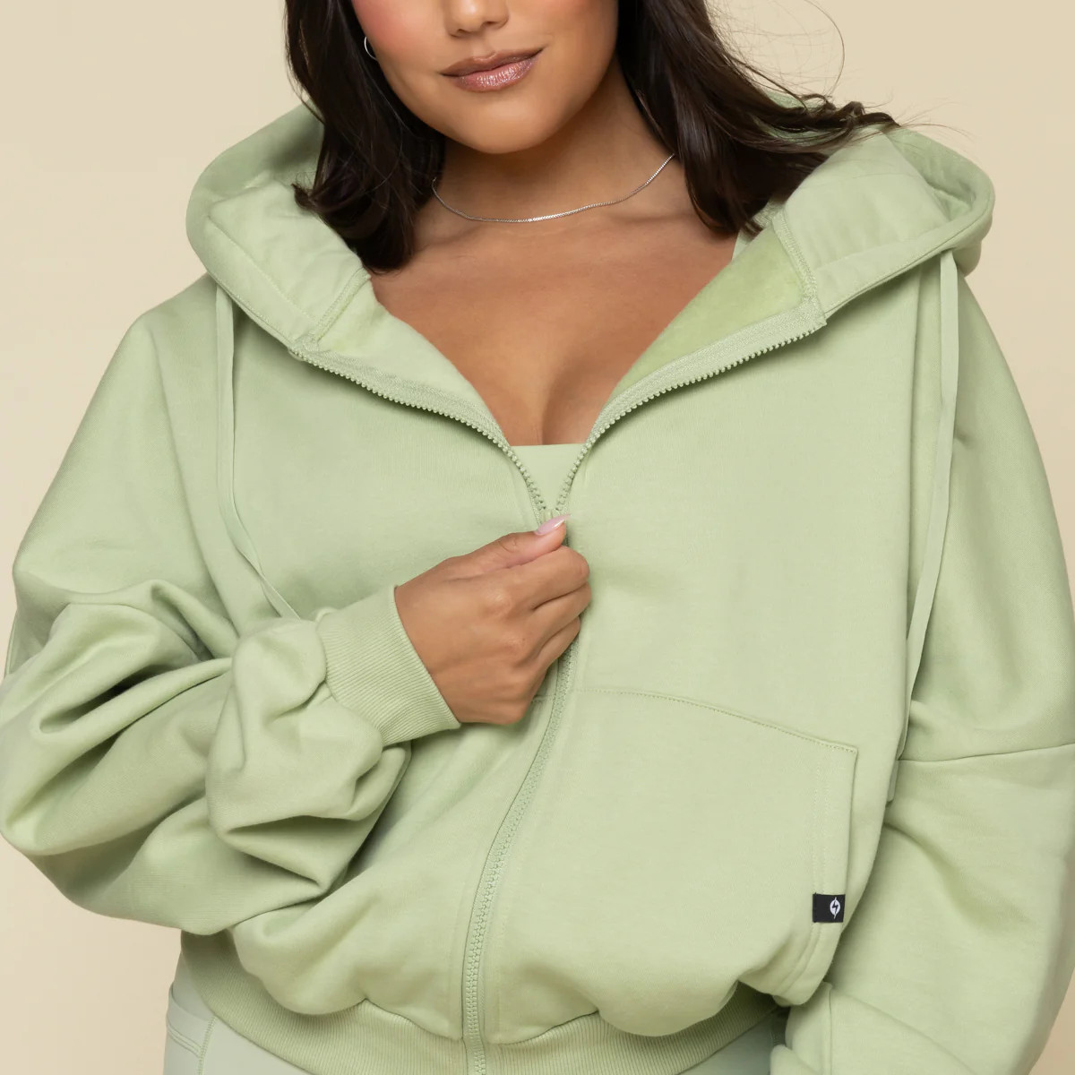 Zip Cloud Hoodie - Pistachio | POPFLEX