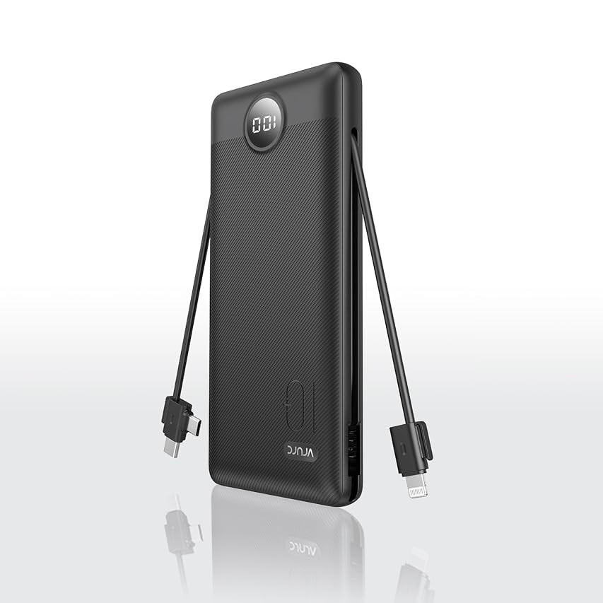 Portable Charger with Wall Plug,Power Bank with Built in Cable,VRURC 10000mAh USB C Phone Charger,Fa | Amazon (US)