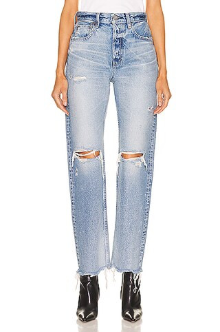 Moussy Vintage Odessa Wide Straight in Blue | FWRD 