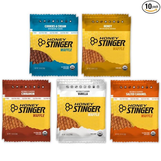 Honey Stinger Organic Waffle Variety Pack - Honey, Vanilla, Salted Caramel, Cinnamon & Cookies & ... | Amazon (US)