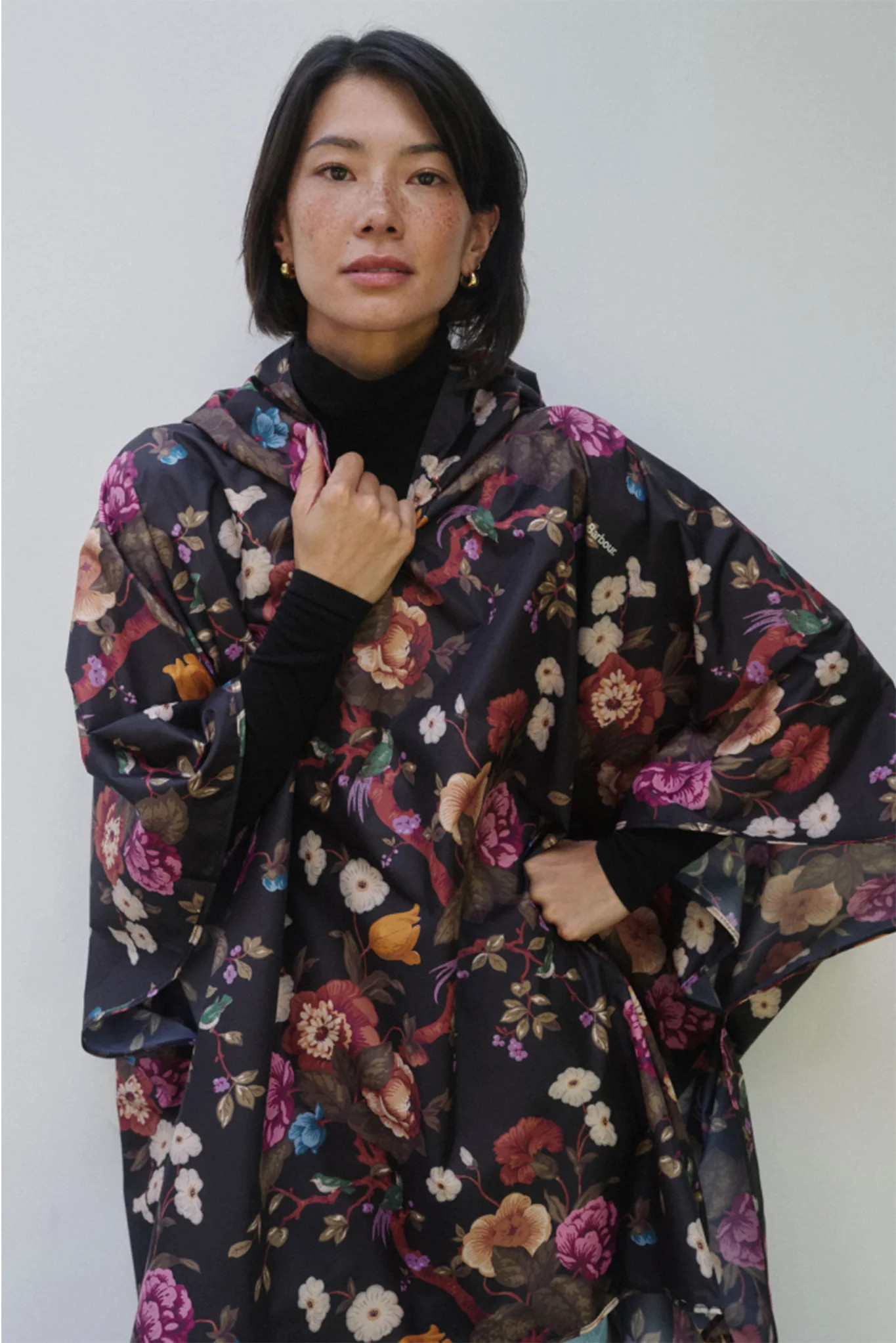 Black Floral Barbour x Tuckernuck Poncho | Tuckernuck (US)