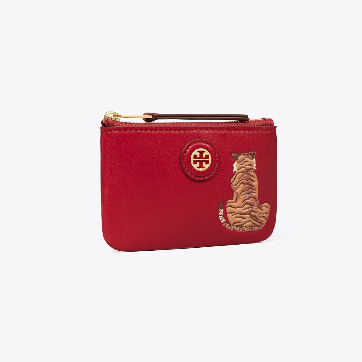 T Monogram Leather Printed Card Case Key Ring | Tory Burch (US)