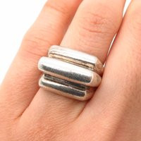 925 Sterling Silver Vintage Triple Bar Design Adjustable Wide Ring Size 5 3/4 | Etsy (US)