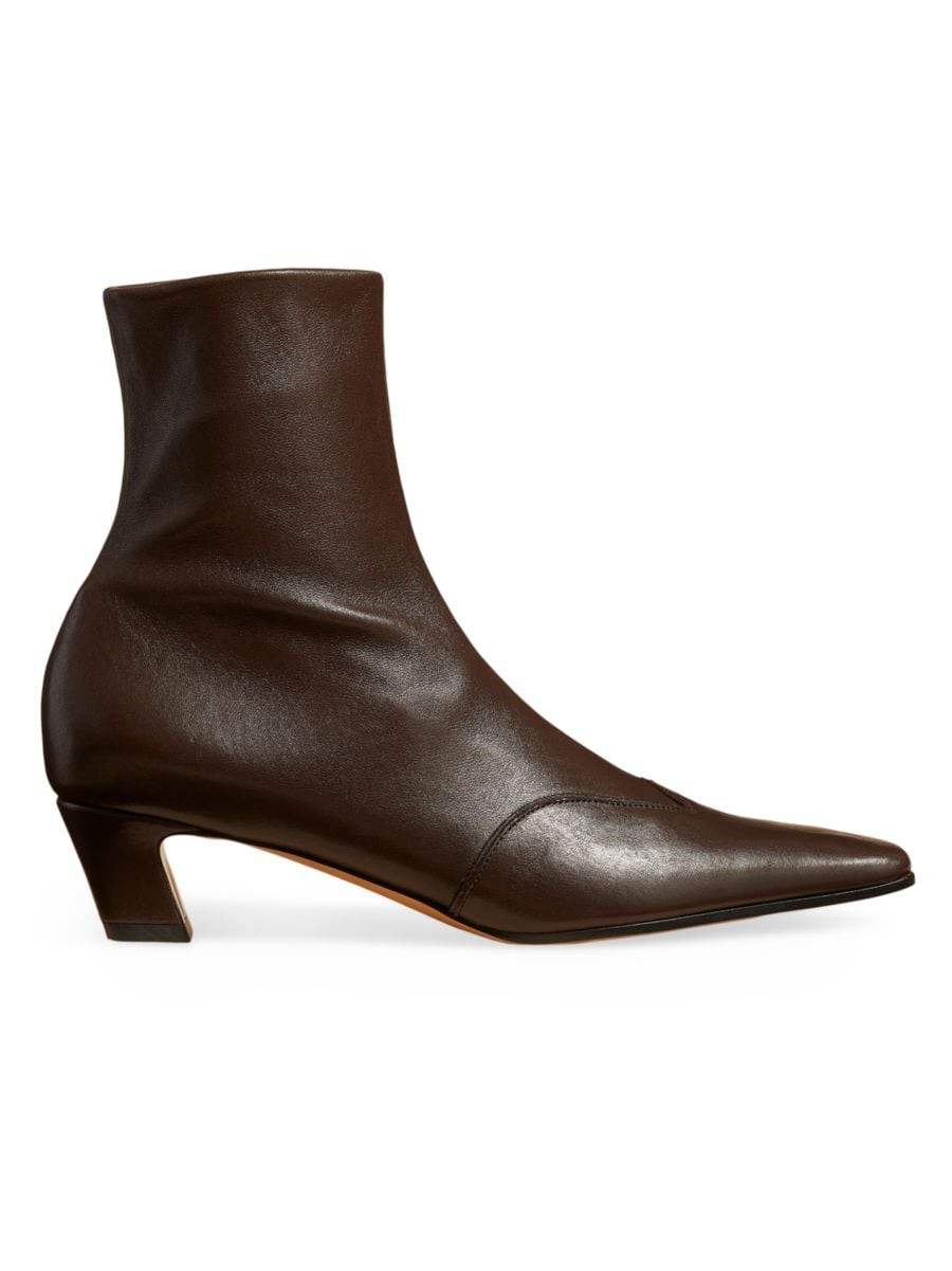 Shop Khaite Nevada 40MM Leather Ankle Boots | Saks Fifth Avenue | Saks Fifth Avenue
