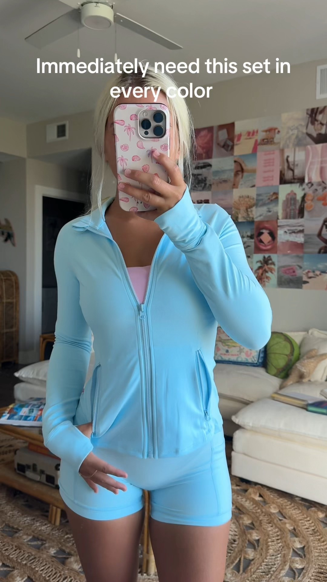 My favorite two-piece workout set inspired by the BBL lemon jacket and the buttery soft material fits perfectly. I could’ve sized down in the jacket for moore snatched to look, but overall absolutely obsessed with this workout set so soft and comfy, not see-through and has creepy’s on the shorts so they don’t move.

#LTKfitnessgoals #LTKActive #LTKHoliday