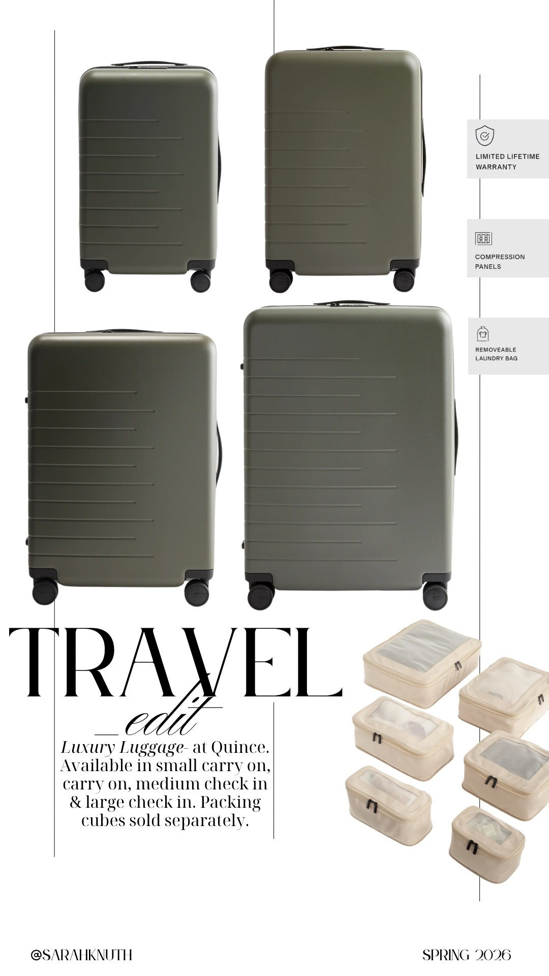 This is the luggage we got the boys for SPRING BREAK! It comes in 7 colors and 4 different sizes. I got these packing cubes too for keeping our things organized. Both from @onequince #QuincePartner

#LTKSaleAlert #LTKKids #LTKTravel