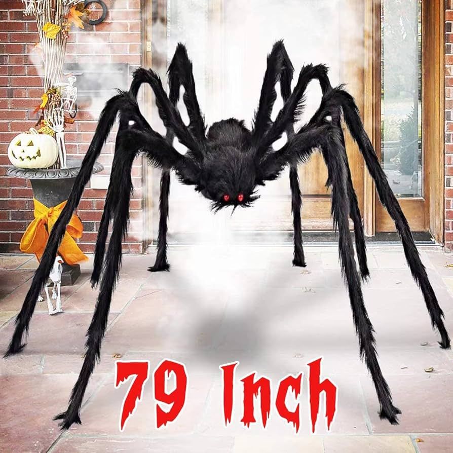 Aiduy Outdoor Halloween Decorations Scary Giant Spider Fake Large Spider Hairy Spider Props for H... | Amazon (US)