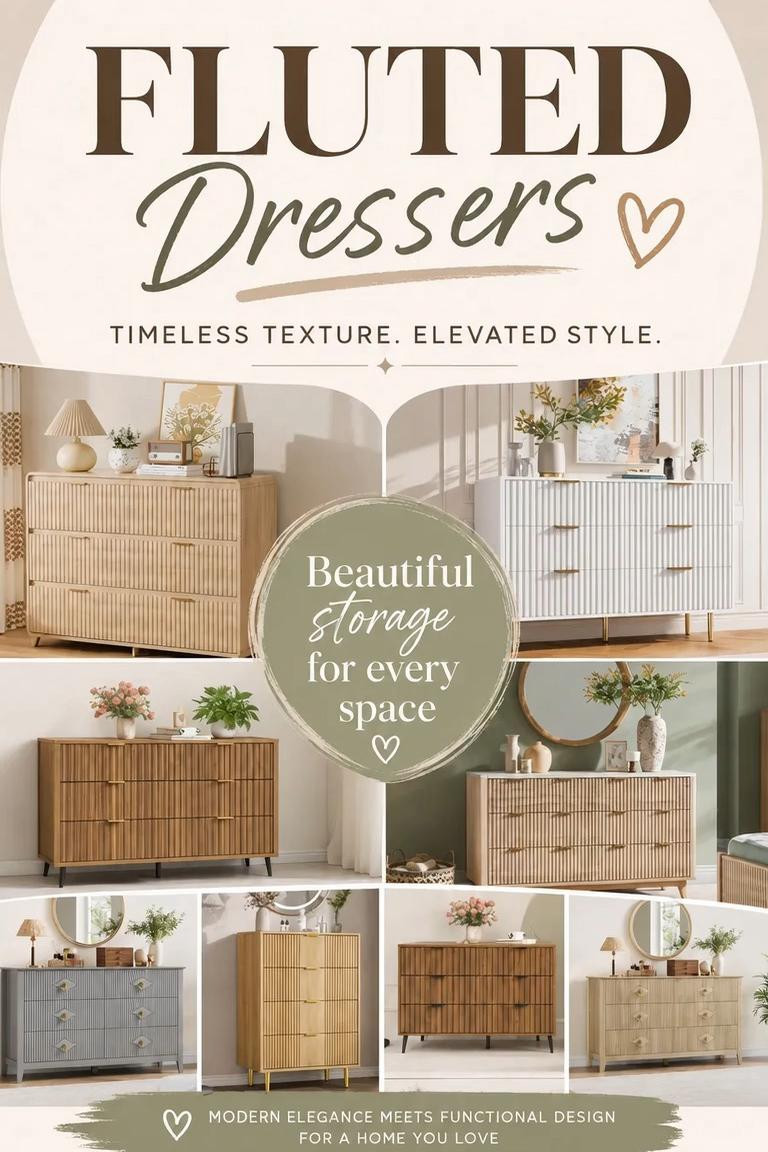 Fluted Dressers That Instantly Elevate Your Bedroom ✨ Looking for a simple way to give your bedroom a designer look? Fluted dressers are one of the biggest furniture trends right now, combining beautiful texture, modern elegance, and functional storage. From warm natural wood finishes to chic white and neutral tones, these stylish dressers add depth and sophistication to any space while keeping your home organized. Save this pin for your next bedroom makeover or furniture refresh! #FlutedDresser #BedroomFurniture #HomeDecorIdeas #BedroomInspo #ModernHomeDecor #NeutralHome #FurnitureDesign #BedroomMakeover #CoastalDecor #ScandinavianStyle