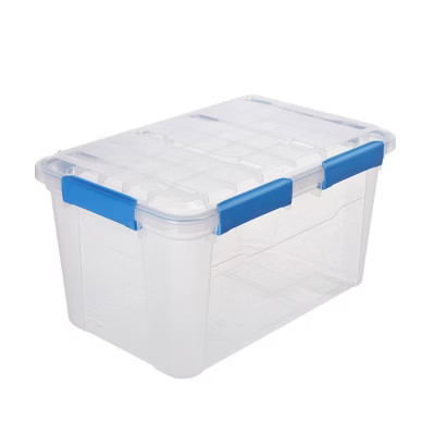 Ezy Storage 52.8qt IP67 Waterproof Storage Box: Clear Stackable Airtight Utility Bin with Latches... | Target