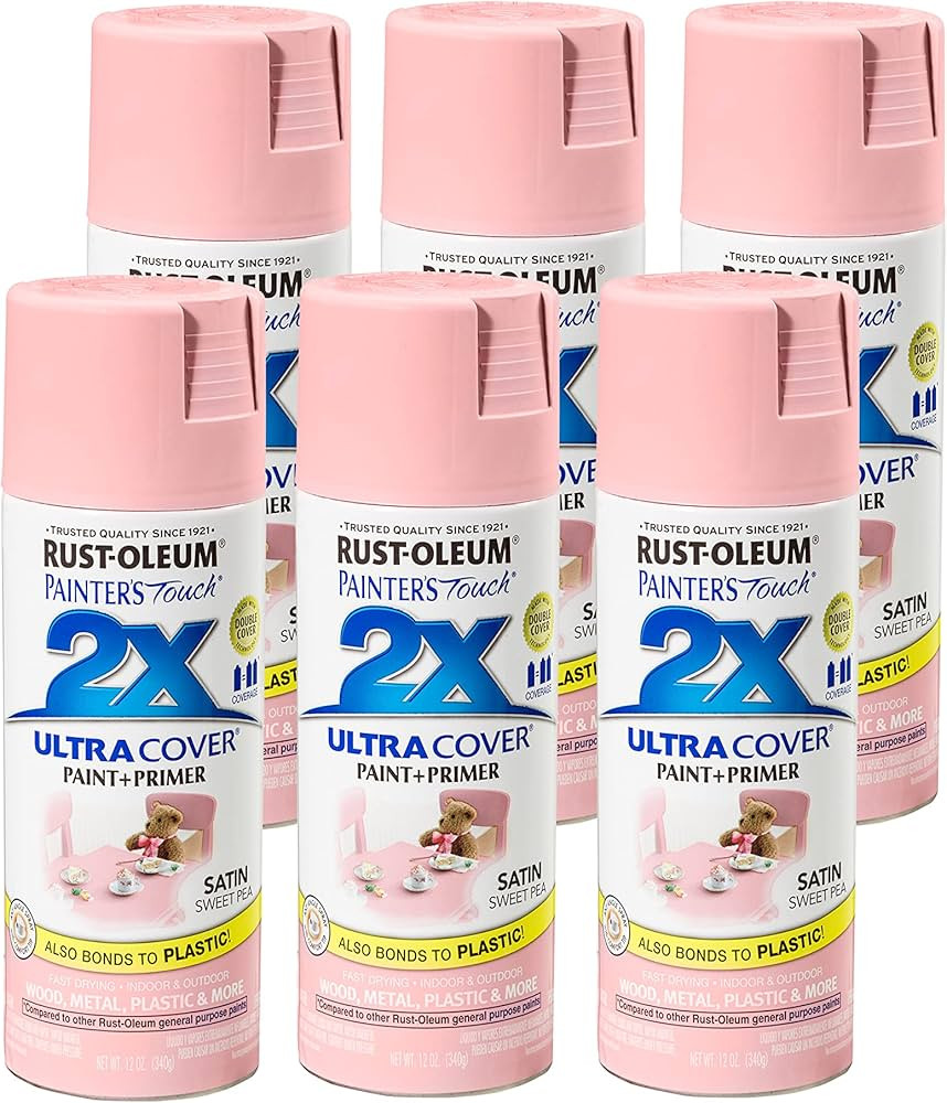 Rust-Oleum 249063-6PK Painter's Touch 2X Ultra Cover Spray Paint, 12 oz, Satin Sweet Pea, 6 Pack | Amazon (US)