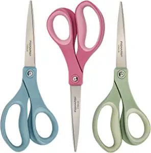 Fiskars Crafts Purpose Titanium Softgrip Fiskars Scissors, 3 Pack, Blue/Pink/Green | Amazon (US)