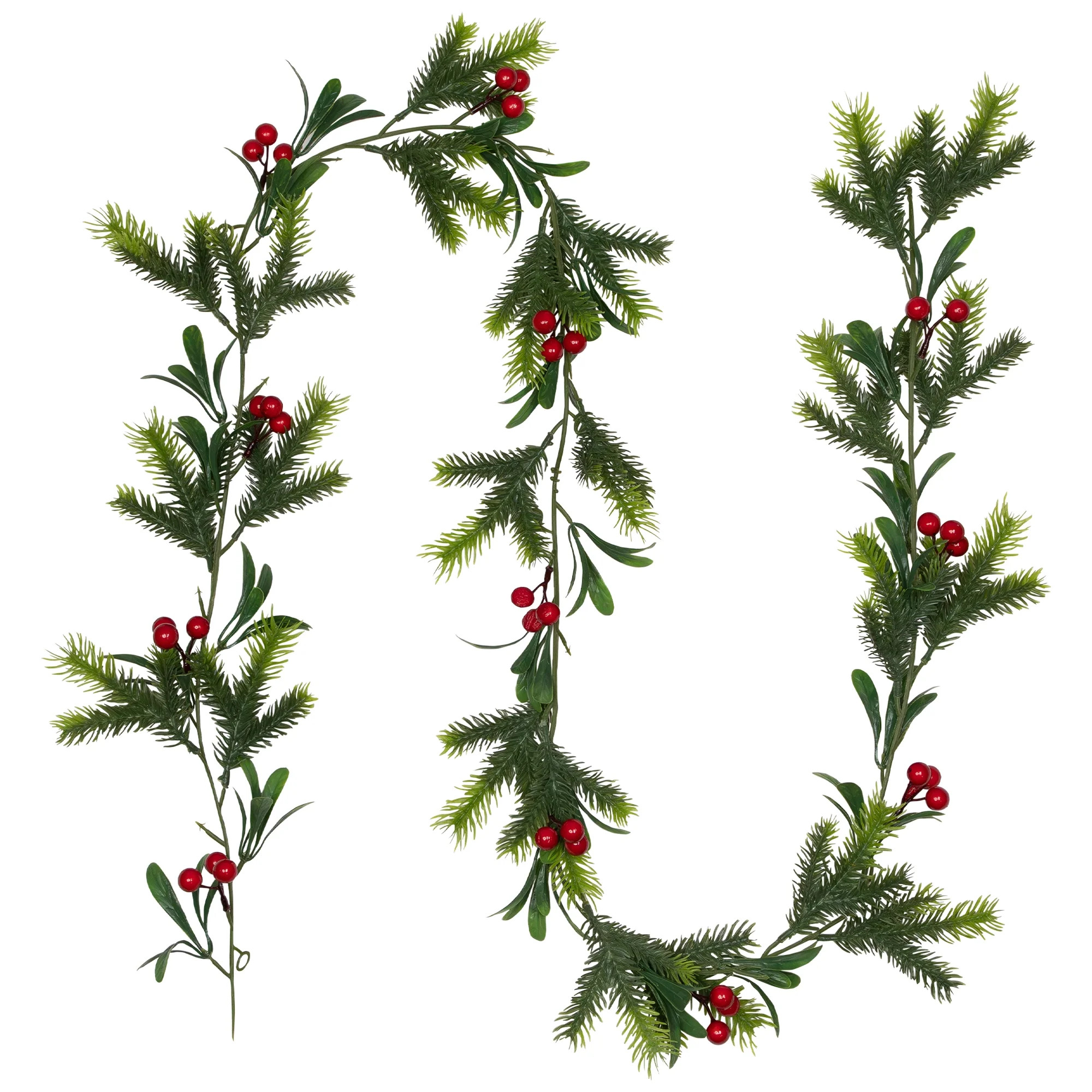 Northlight Holly Berries and Pine Artificial Christmas Garland - 6' - Unlit - Walmart.com | Walmart (US)
