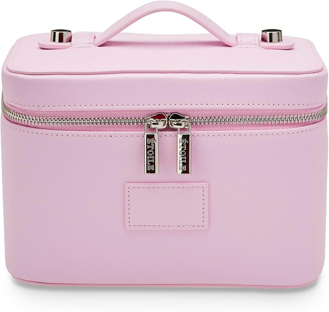 ETOILE - Mini Vanity Case Lavender Pink - Stylish Travel Makeup Bag Organizer With Removable Divi... | Amazon (US)