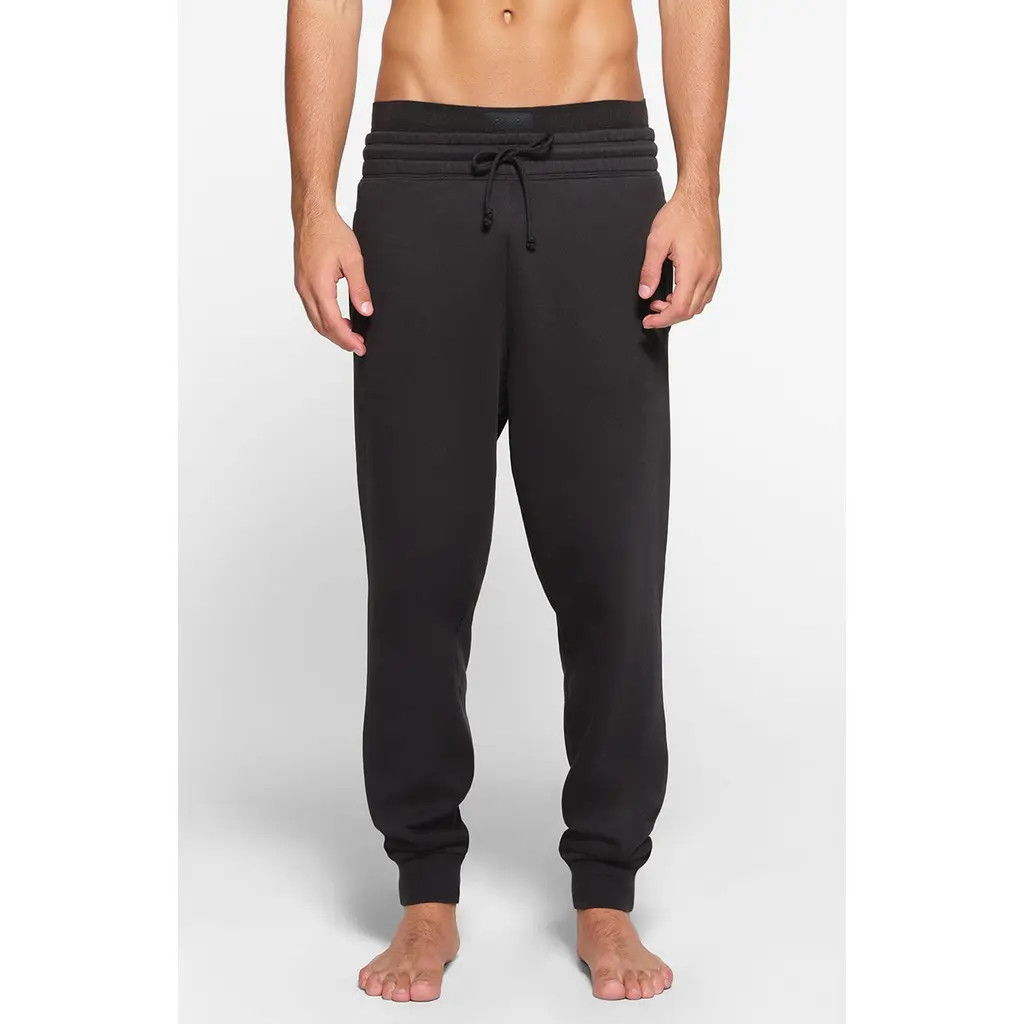 SKIMS Tapered Fit Cotton Blend Joggers in Washed Onyx at Nordstrom, Size Medium | Nordstrom