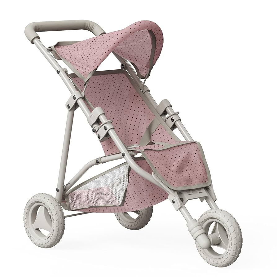 Olivia's Little World Doll Jogging-Style Stroller with Canopy, Storage Underneath, Pink and Cream... | Amazon (US)