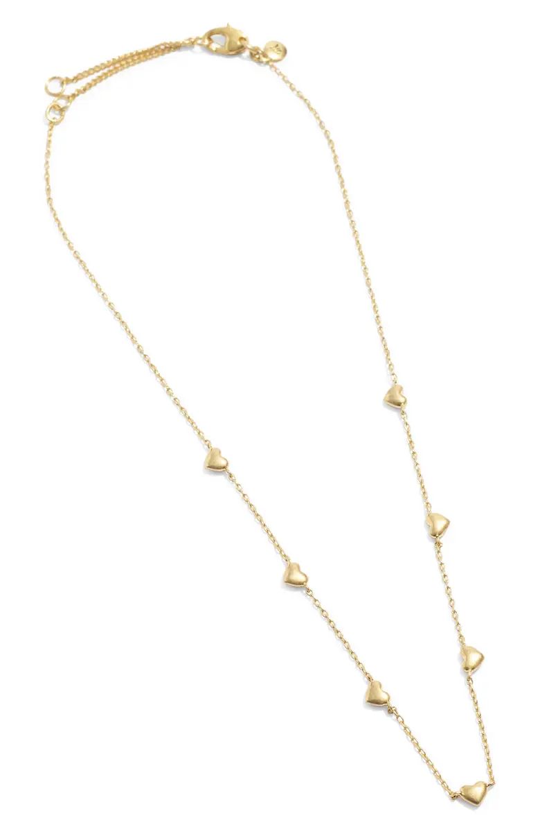 Madewell Puffed Heart Station Necklace | Nordstrom | Nordstrom