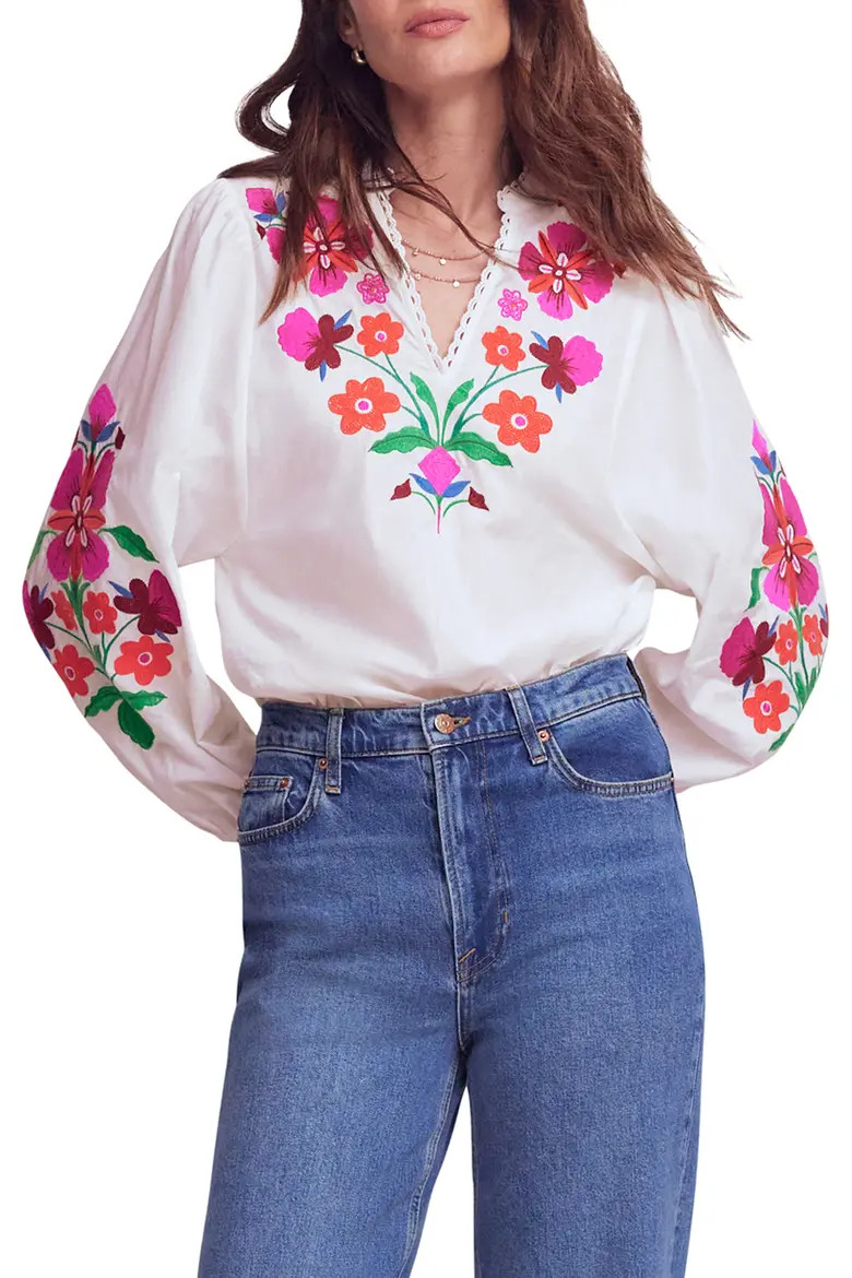Embroidered Floral Dolman Sleeve Top (Women) | Nordstrom | Nordstrom
