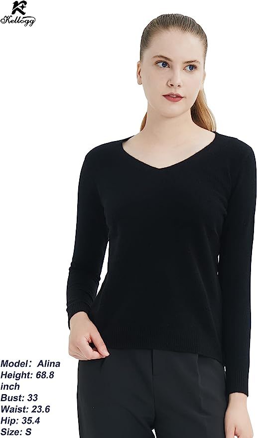 Women's 100% Pure Cashmere Sweater Crewneck Sweater Long Sleeve Pullover for Women | Amazon (US)